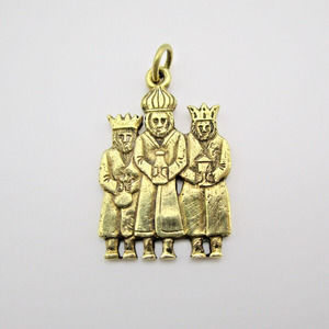 Jeep Collins Vintage Three Wise Men Holiday Brass Pendant - RARE